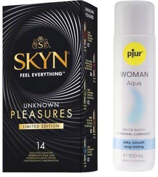 Набор Skyn ​​Unknown Pleasures 14 шт + pjur Woman Aqua 100 мл SOS13392 фото