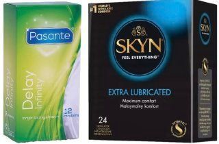 Набір з 24 шт SKYN Extra Lube + Pasante Infinity Delay, 12 шт SOS8067 фото
