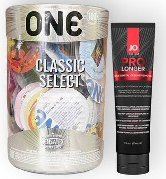 Набор из ONE Classic Select 100 шт + System JO Prolonger Gel (60 мл) SOS8986 фото