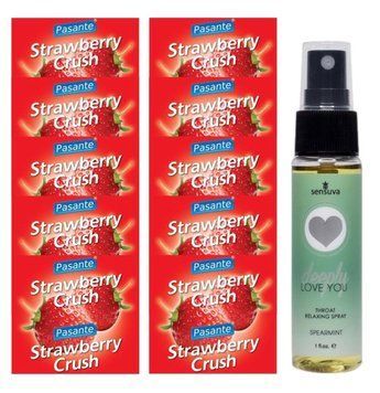 Набор Pasante Strawberry Crush 10 шт + Sensuva Deeply Love You &ndash; Spearmint, 29 мл SOS13984 фото
