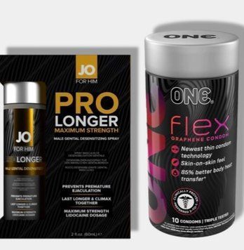 ONE Flex Graphene, 10 шт - Пролонгатор JO Prolonger Spray with Lidocaine (60 мл) SOS6062 фото
