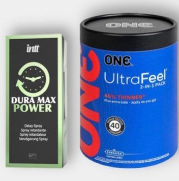 ONE Ultra Feel 40 шт - Пролонгатор Intt Dura Max Power (12 мл) SOS6091 фото