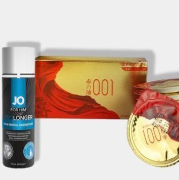 OLO Red Gold 10 шт + Пролонгатор JO Prolonger Spray with Benzocaine (60 мл) SOS6000 фото