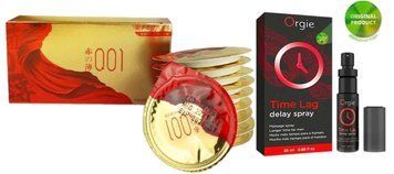 10шт. Olo Red Gold+Спрей пролонгатор для чоловіків Time Lag, 25 мл. ORGIE SOS6640 фото