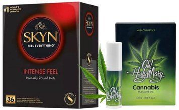 Набор из SKYN Intense Feel (36 шт) + Жидкий вибратор OH! HOLY MARY Exciting Oil (6 мл) от Nuei SOS9840 фото