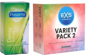 Набор с Pasante Infinity Delay, 12 шт + EXS Variety pack 2, 48 штук SOS8144 фото