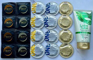Набор из 20 штук One, Skyn ​​+ лубрикант LUBE TUBE NATURE, 150 мл ORGIE SOS4026 фото