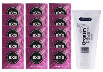 Комплект EXS Extra Thick 15 шт + Orgasm Power For Men SOS14740 фото