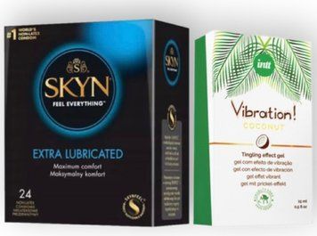 SKYN Extra Lube 24 шт + Intt Vibration Coconut Vegan (15 мл) SOS7039 фото
