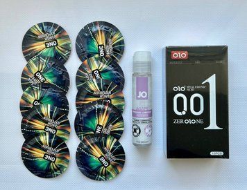 Набор з 20 шт : OLO Black 0,01 10 шт , ONE Vanish 10 шт та Лубрикант System JO AGAPE &mdash; ORIGINAL (30 мл) SOS1020 фото