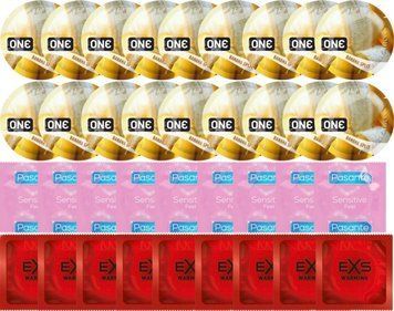 Набор 36 шт ONE Banana Split + Pasante Extra Sensitive + EXS Warming Comfy Fit SOS7770 фото