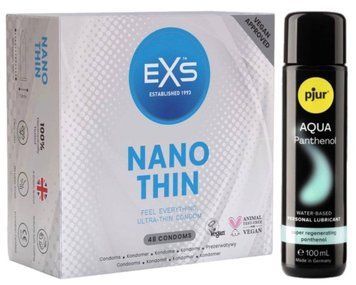 Набір EXS NANO Thin (48 шт) + pjur Aqua Panthenol 100 мл SOS13542 фото