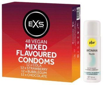 Набор EXS Mixed Flavoured (48 шт) + pjur Woman Nude 30 мл SOS13442 фото
