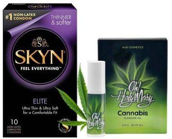 Набір з SKYN Elite (10 шт) + Гель для посилення оргазму OH! HOLY MARY Exciting Oil (6 мл) від Nuei SOS9740 фото