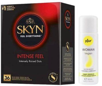 Комплект Skyn Intense feel 36 шт + Pjur Woman Vegan 30 мл SOS13192 фото