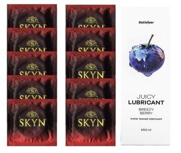 Комплект SKYN Intense Feel 10 шт. + Лубрикант Satisfyer Juicy Lubricant Breezy Berry 300 мл SOS12590 фото