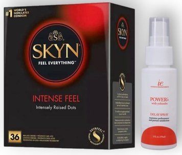 Набір з SKYN Intense Feel (36 шт) + Пролонгатор Doc Johnson Power+ with Yohimbe Delay Spray For Men (59 мл) SOS8969 фото
