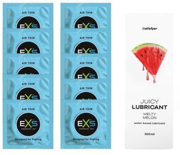 Набор: EXS Air Thin 10 шт. + Лубрикант Satisfyer Melty Melon 300 мл SOS11197 фото