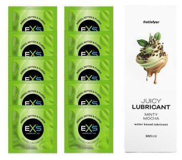 Комплект: EXS EXTREME 10 шт. + Лубрикант Satisfyer Minty Mocha 300 мл SOS11498 фото