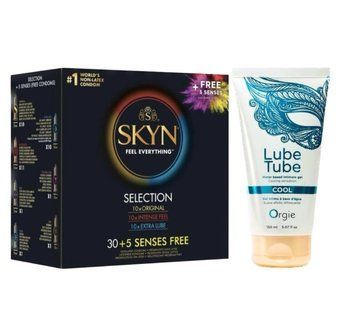 SKYN Selection 30 + 5 of 5 Senses &mdash; 35 шт та Змазка ORGIE LUBE TUBE COOL, 150 мл SOS801 фото