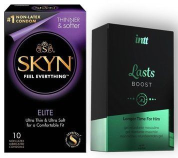 Набір з SKYN Elite 10 шт  + Пролонгатор Intt Lasts (15 мл) SOS8919 фото