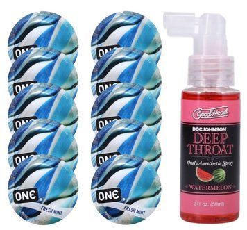 Комплект ONE Fresh Mint 10 шт + Doc Johnson &ndash; Watermelon, 59 мл SOS13783 фото