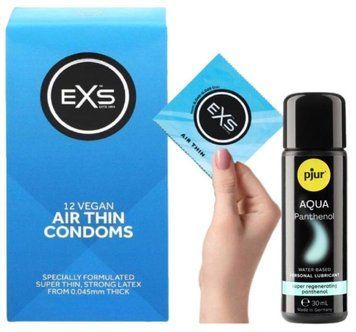 Комплект EXS Air Thin 12 шт + Pjur Aqua Panthenol 30 мл SOS13592 фото