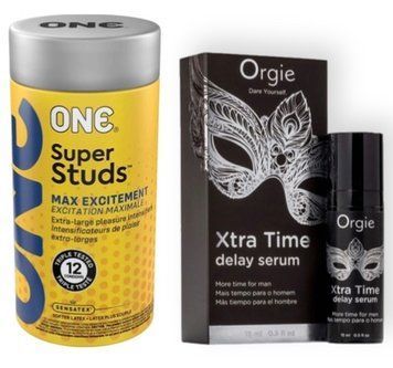 Набор 12 шт ONE Super Studs + Orgie Xtra Time Delay Serum, 15 мл SOS9036 фото