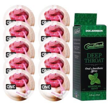 Комплект ONE Bubblegum 10 шт + Doc Johnson GoodHead Deep Throat Spray Mystical Mint (59 мл) SOS13884 фото