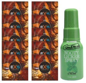 EXS CRAZY COLA 10 шт + Doc Johnson Booty Licker Spray &ndash; Mint (29 мл) SOS14084 фото