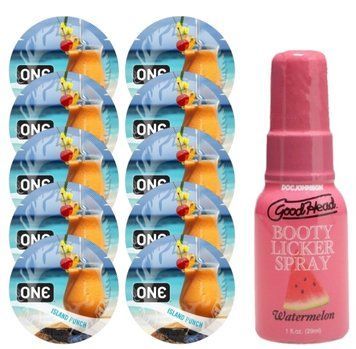 Комплект ONE Island Punch 10 шт + Doc Johnson Booty Licker &ndash; Watermelon, 29 мл SOS13834 фото