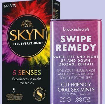 Комплект SKYN 5 Senses + М'ятні цукерки Bijoux Indiscrets Swipe Remedy &ndash; clitherapy oral sex mints SOS5490 фото