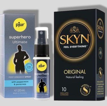 SKYN Original 10 шт + Пролонгатор pjur Superhero Ultimate Spray 20 мл SOS5168 фото