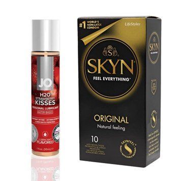 10 шт SKYN ORIGINAL + Лубрикант System JO H2O &mdash; Strawberry (30 мл) SOS4814 фото