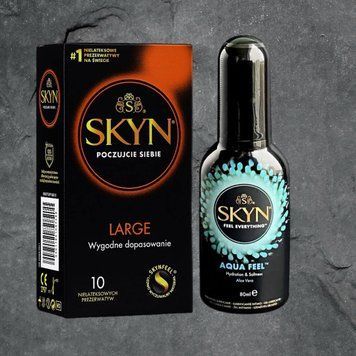 Комплект Skyn Large 10 шт + Лубрикант Skyn Aqua Feel 80 мл SOS4456 фото