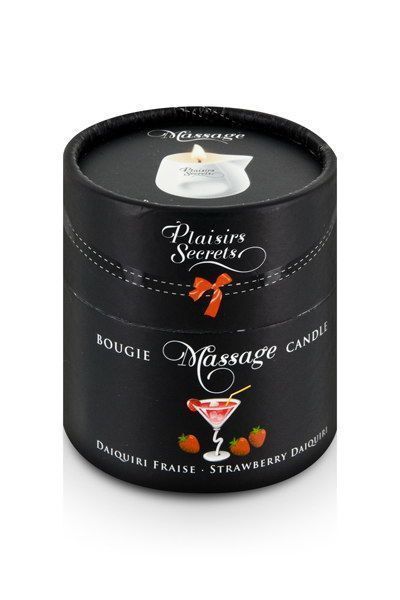 Массажная свеча Plaisirs Secrets Strawberry Daiquiri (80 мл), керамический сосуд SO1855 фото