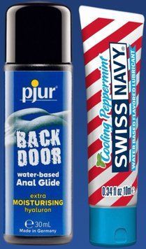 Набор лубрикантов pjur backdoor Comfort water glide 30 мл + Swiss Navy Cooling Peppermint 10 мл LB416 фото