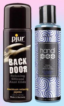 Набор лубрикантов pjur backdoor anal Relaxing jojoba silicone 30 мл + Sensuva Handipop Blueberry Muffin 125мл LB736 фото