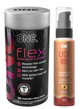 Комплект Набір 10 штук ONE Flex графен + Гель INTT Lick Me Kissable Gel Peach 50 мл SOS6265 фото