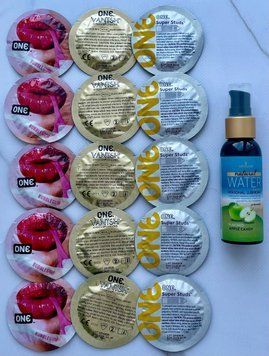 Набор 15 шт ONE Vanish, Super Studs, Flavor Waves + Sensuva Natural Water-Based Apple Candy (57мл) SOS3877 фото