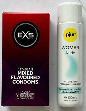 Набор EXS Mixed Flavoured 12 шт. + Лубрикант pjur Woman Nude, 100 мл SOS3236 фото