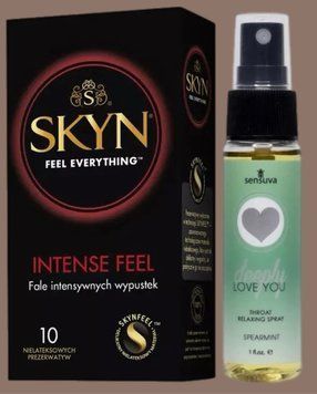 Комплект SKYN Intense Feel 10 шт + Спрей Sensuva Deeply Love You Spearmint (29 мл) SOS5632 фото