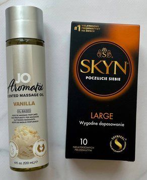 Комплект SKYN Large 10 шт + System JO Aromatix &mdash; Massage Oil &mdash; Vanilla 120 мл SOS1375 фото