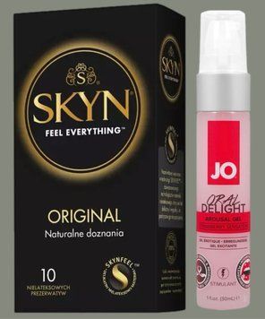Комплект SKYN Original 10 шт+ Гель System JO Oral Delight Strawberry Sensation (30 мл) SOS5732 фото
