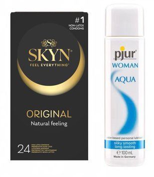 Набір: SKYN ORIGINAL 24 шт. + Лубрикант pjur Woman Aqua 100 мл SOS11790 фото
