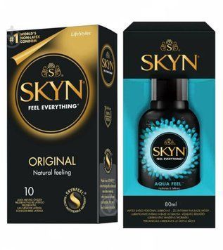 Набір : SKYN ORIGINAL 10 шт та Лубрикант SKYN AQUA FEEL 80 мл SK98 фото