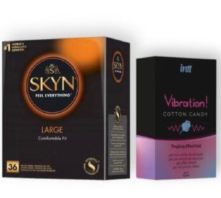 SKYN Large, 36 шт + Intt Vibration Cotton Candy (15 мл) SOS6856 фото