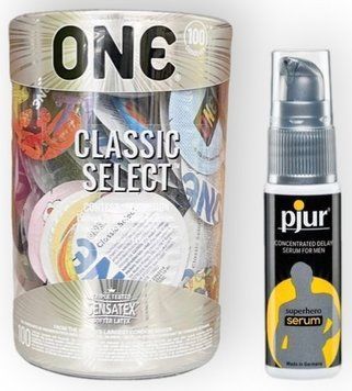 Набор из ONE Classic Select 100 шт. + pjur Superhero Serum 20 мл. SOS8987 фото