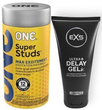 Набор 12 шт ONE Super Studs + EXS Delay Gel Ultra+ 100ml SOS9037 фото