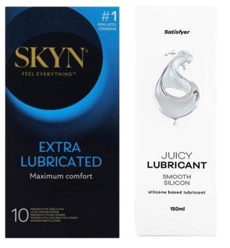 Комплект Лубрикант Satisfyer Juicy Lubricant Smooth Silicon 150 мл + SKYN Extra Lube 10 шт SOS12691 фото
